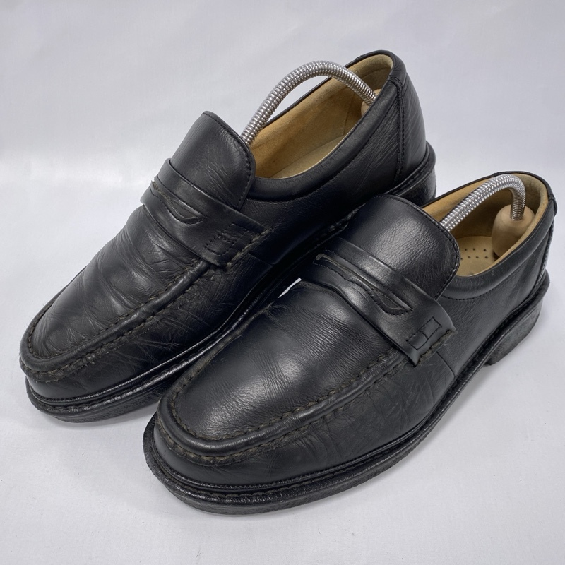 ●RINESCANTE VALENTIANO/リナシャンテバレンティノ/レザー コインローファー/本革/ブラック/ペニーローファー拍卖