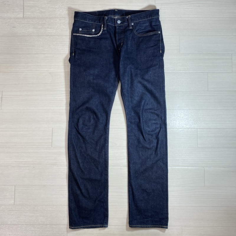 HYSTERIC GLAMOUR/ヒステリックグラマー/ピラミッドスタッズ/セルビッジデニムパンツ/インディゴブルー/Vステッチ/隠しリベット/濃紺/32拍卖