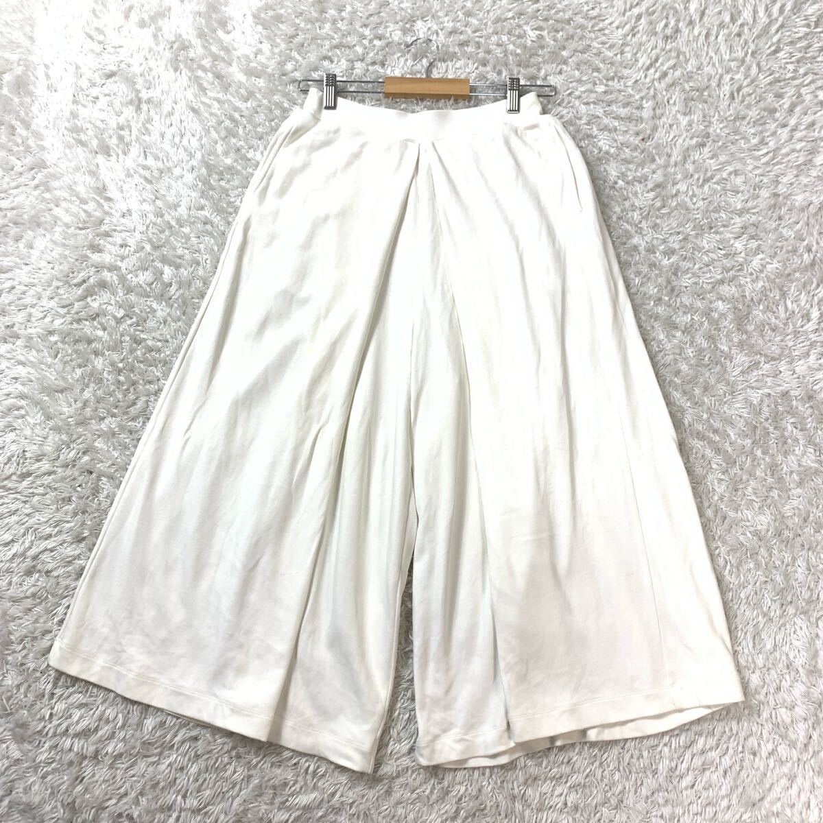 PLAIN PEAPLE プレインピープル ワイドパンツ ガウチョパンツ イージーパンツ 白 ホワイト コットン ナイロン 3 YA9778拍卖