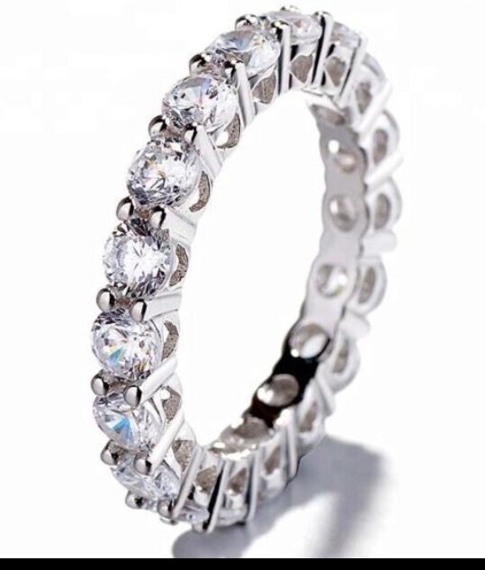 3.5ミリ幅 フルエタニティリング エタニティリング 人工ダイヤモンド 6号 プラチナ拍卖