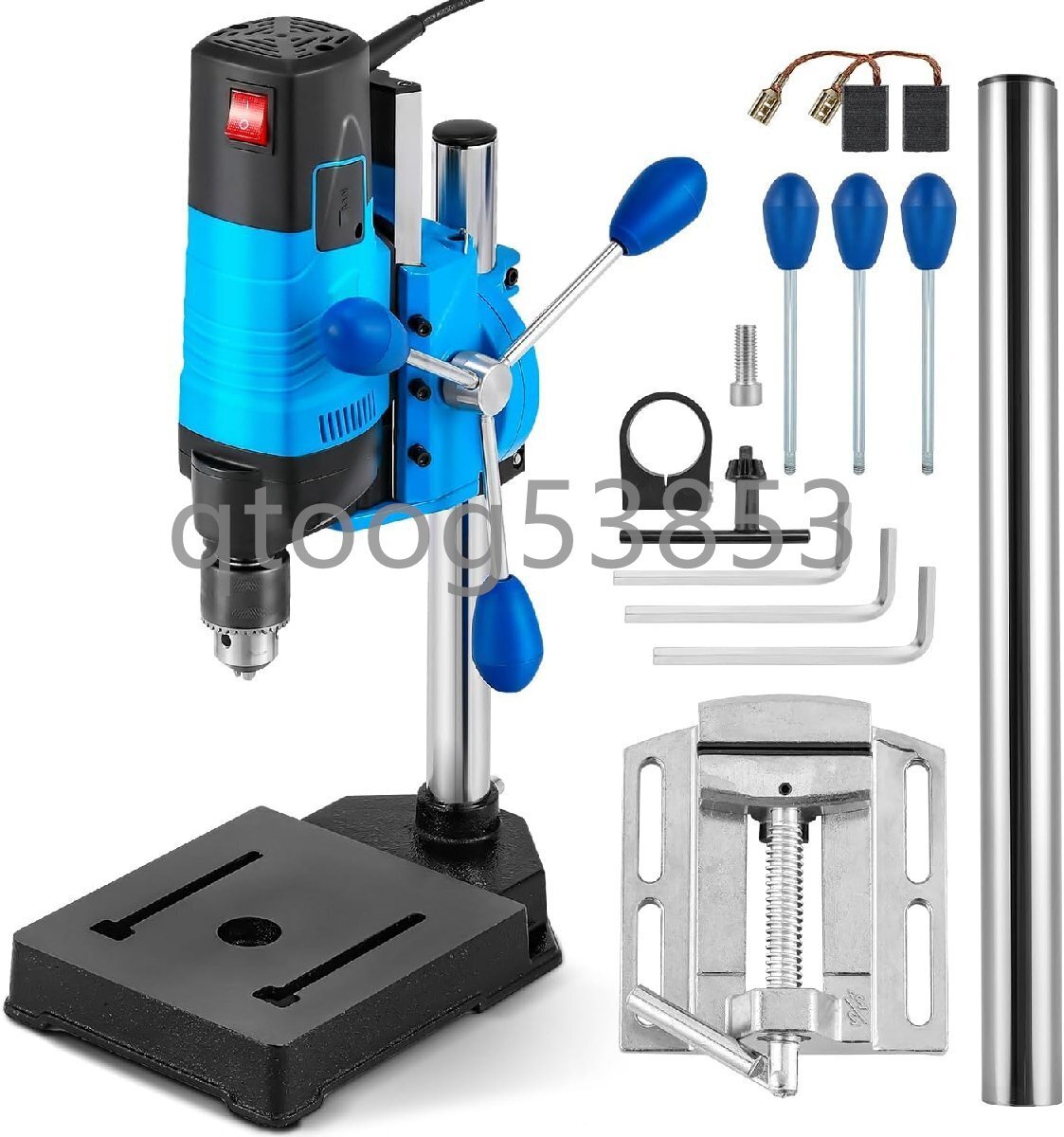 卓上ボール盤 ベンチドリル ボール盤 ドリル チャック 100V 多機能 回転速度 6段変速 卓上 バイス付き 穴あけ拍卖