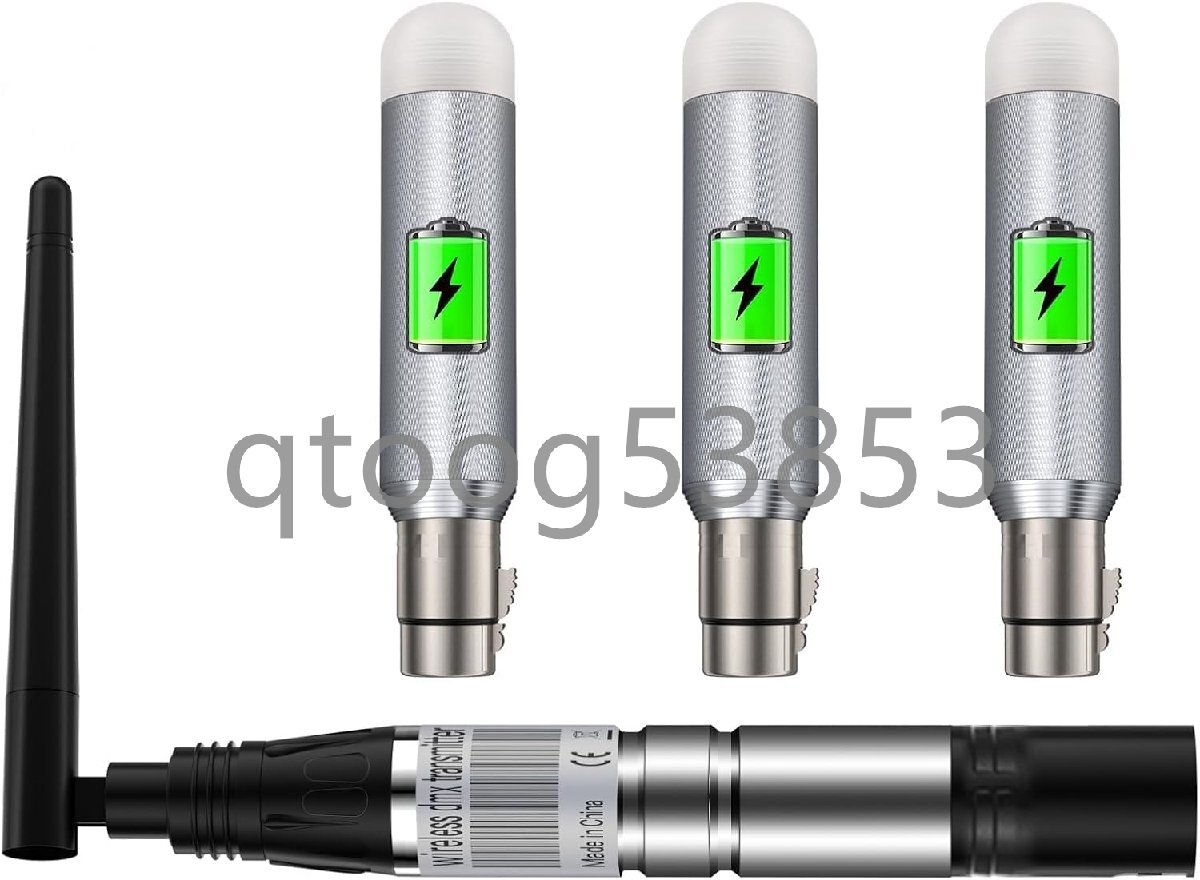 DMX512 トランスミッター 1パック 充電DMX512 レシーバー 3パック コントローラー 2.4G ISM DMX オス/メス ムービングヘッド LED ステージ拍卖