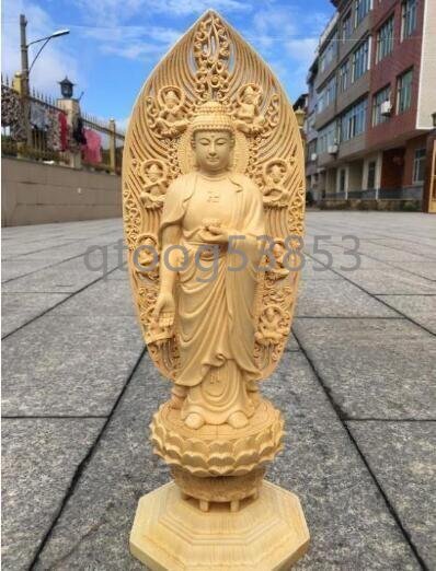 上品/綺麗★仏教美術 精密彫刻 仏像 手彫り 極上品 薬師如来立像拍卖