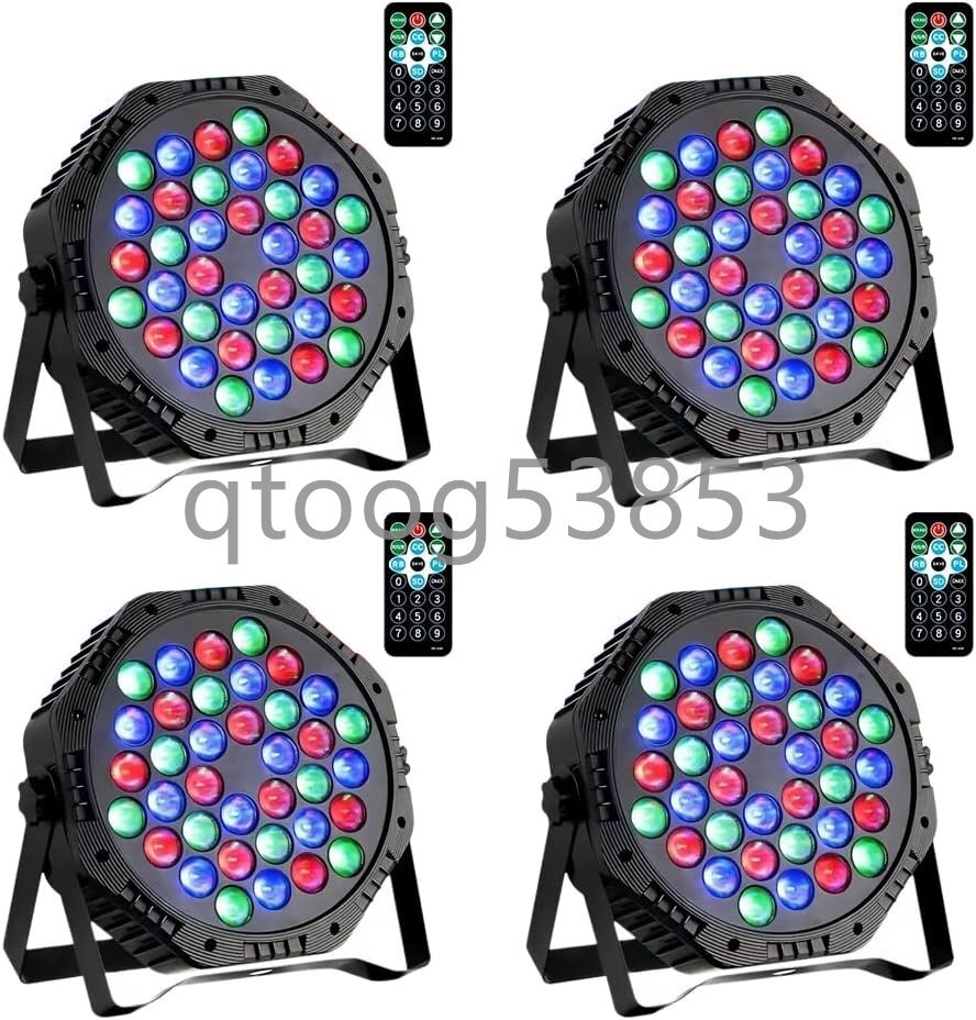 パーライト 36LED 9モード RGBステージライト、DJ LEDパーティーライト リモコン&DMXコントローラー付き サウンド起動アップライト ミュー拍卖