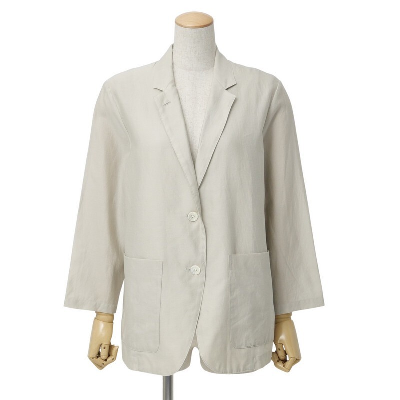 GR8932●マーガレットハウエル MHL コットンシルク 9分丈 ジャケット*ブレザー*レディース サイズⅠ*ライトグレー系 578-9120006拍卖