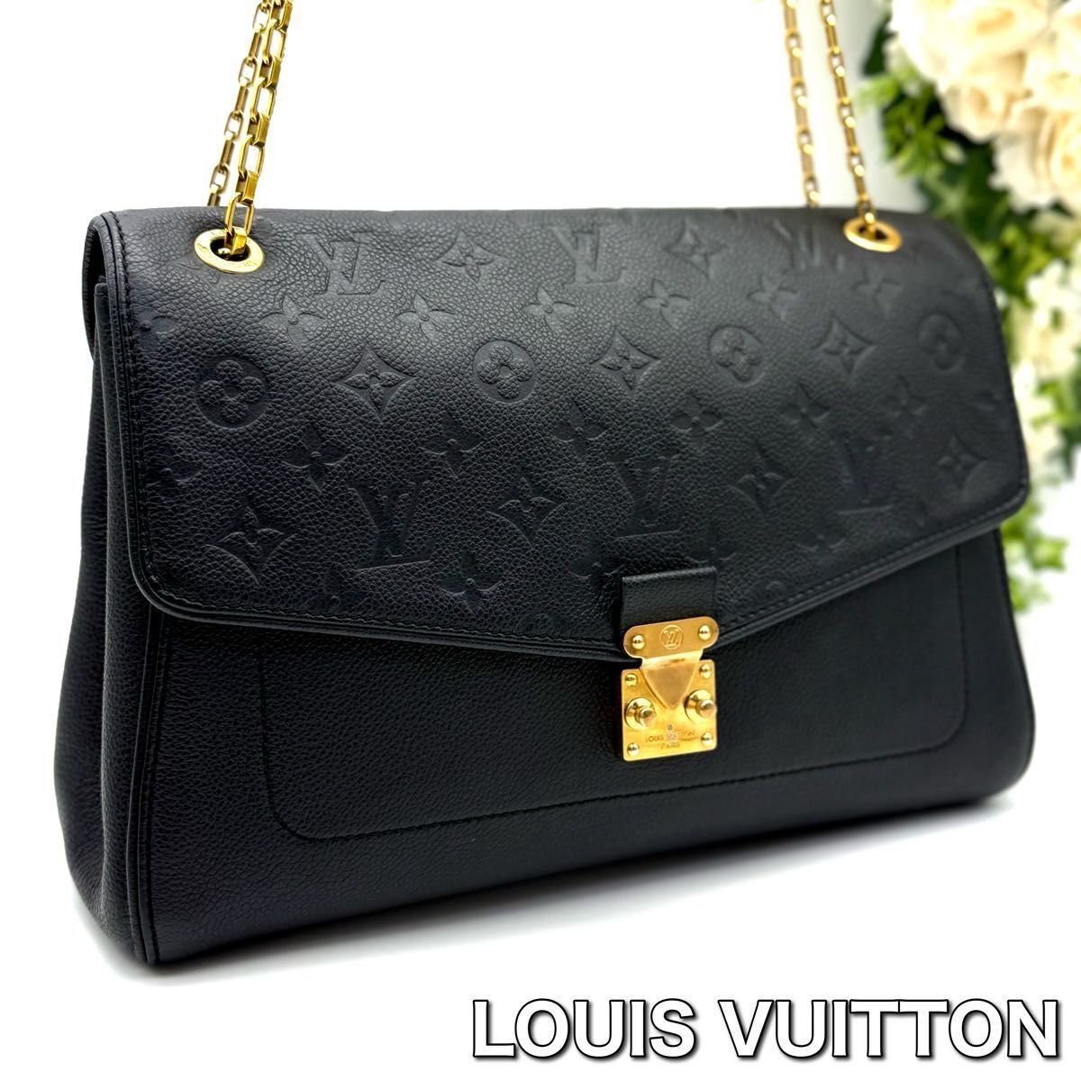 ルイヴィトン モノグラム アンプラント サンジェルマンMM ブラック ショルダーバッグ ブラック M17拍卖