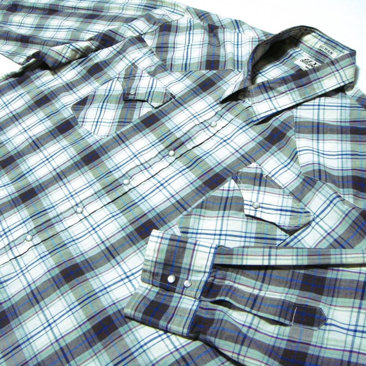 ■送料0 ^ ^ 超超BIG ^ ^ 【 創業1878年 ^ ^ ELY CATTLEMAN ウエスタンシャツ 5L 】 アメリカ ワーク ビッグシャツ USA古着 o7拍卖