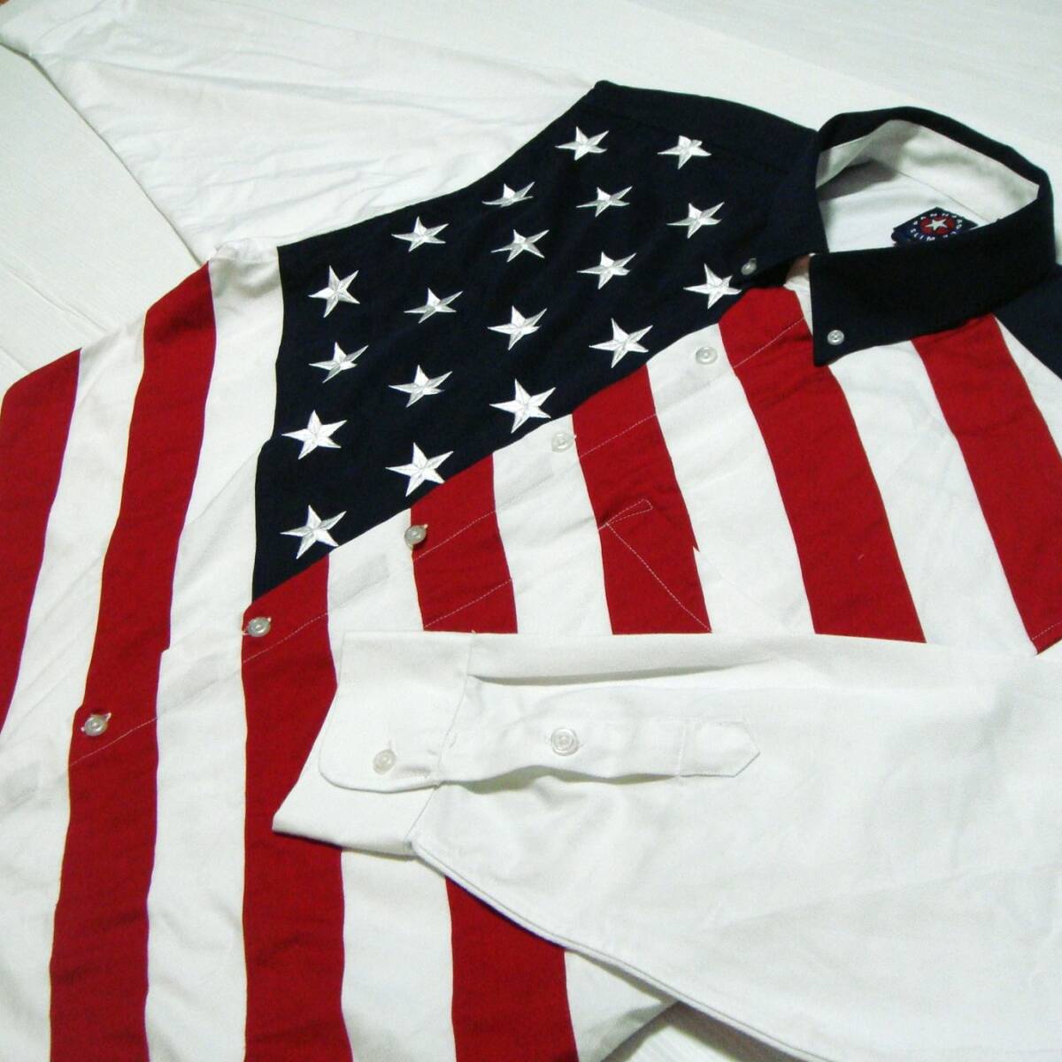 ■美品 ^^ 老舗 Panhandle Slim 【 ロデオ柄 星条旗 ウエスタンシャツ XL 】 民族 アメリカ USA古着 ネイティブ柄 メキシカン o7 送料無料拍卖