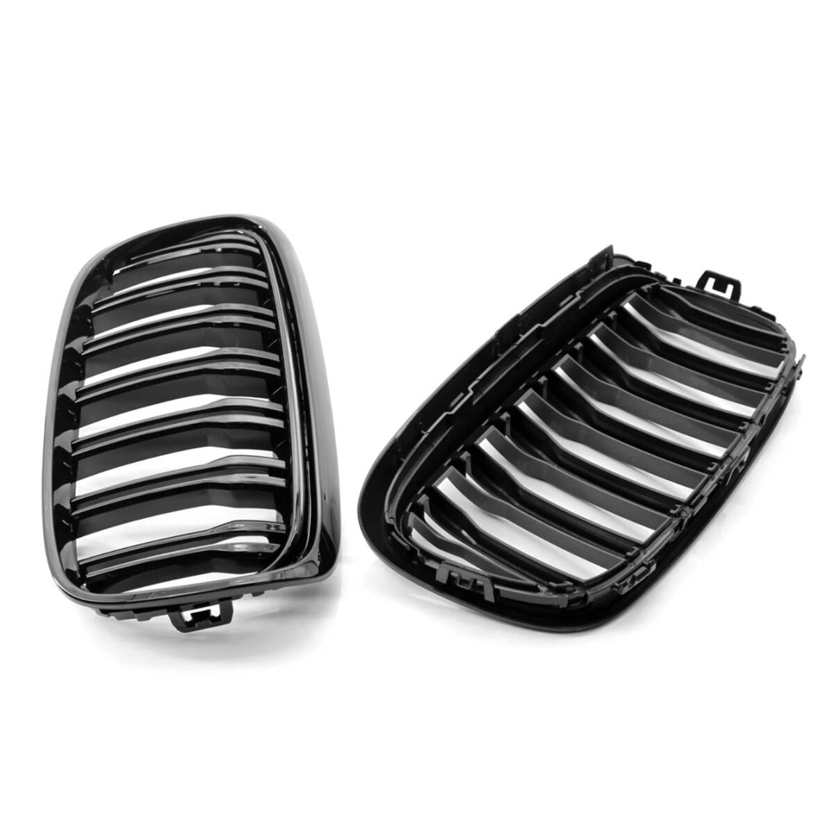 キドニーグリル 艶ありブラック BMW F45/F46 光沢 ダブルフィン 前期 2シリーズ用 フロントWスラットグリル 拍卖