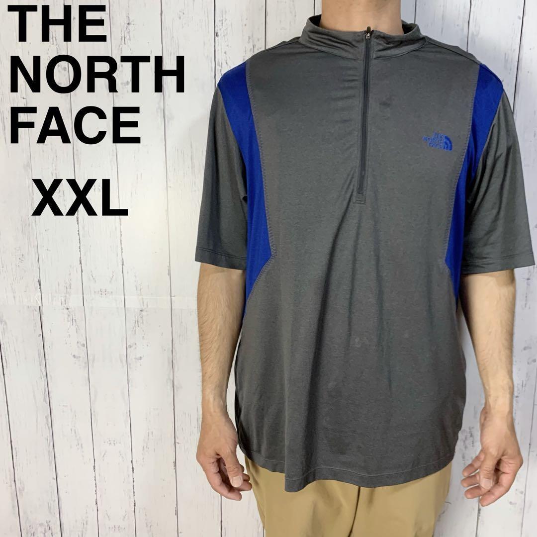 ノースフェイス ハイストレッチ スポーツウェア 2XL メンズ バイカラー 半袖 大きいサイズ スタンドカラー拍卖