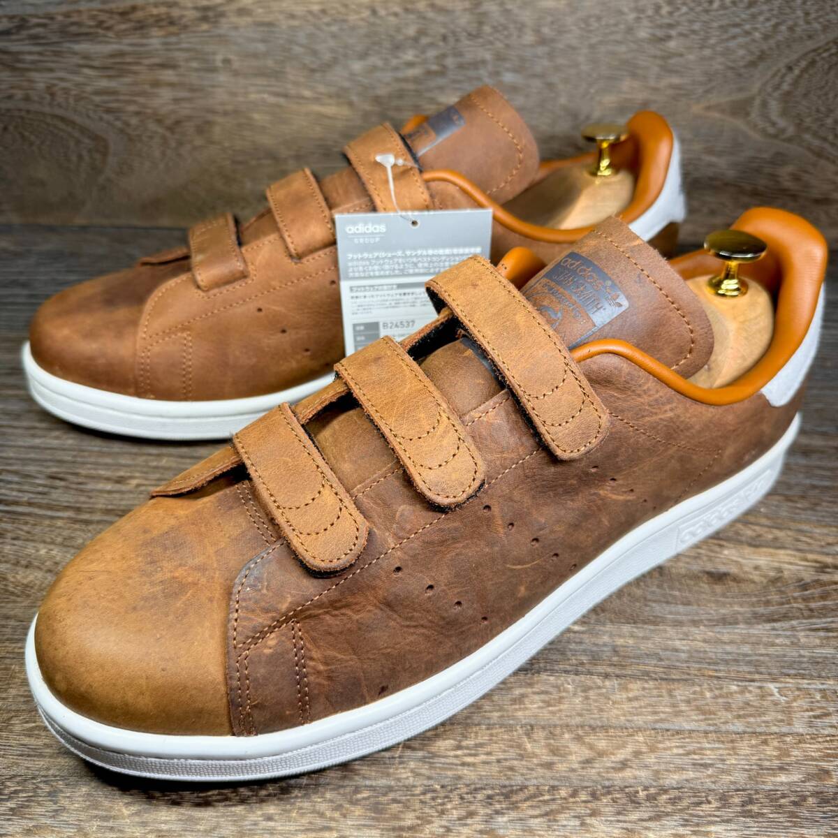 【展示未使用品】◆adidas Stan Smith◆アディダス スタンスミス 28.5cm レザースニーカー ベルクロ メンズ 革靴 靴 レザー 中古 即決拍卖