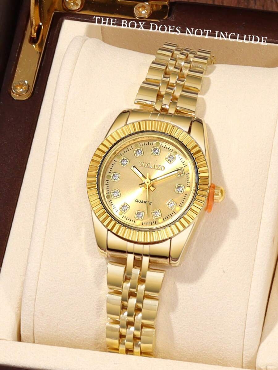 腕時計 レディース クォーツ YOLAKO1 ファッショナブルなビジネスカジュアルの女性用1個のスチールバンド クォーツ腕時計は、拍卖