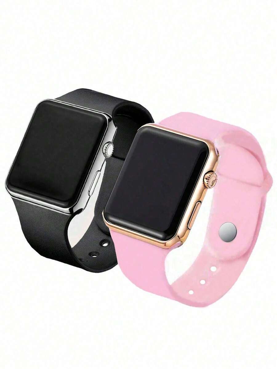 腕時計 レディース セット 2個セット カジュアルエレガントスポーツ エレクトロニックカップルウォッチ、理想的な学生への学校への復拍卖