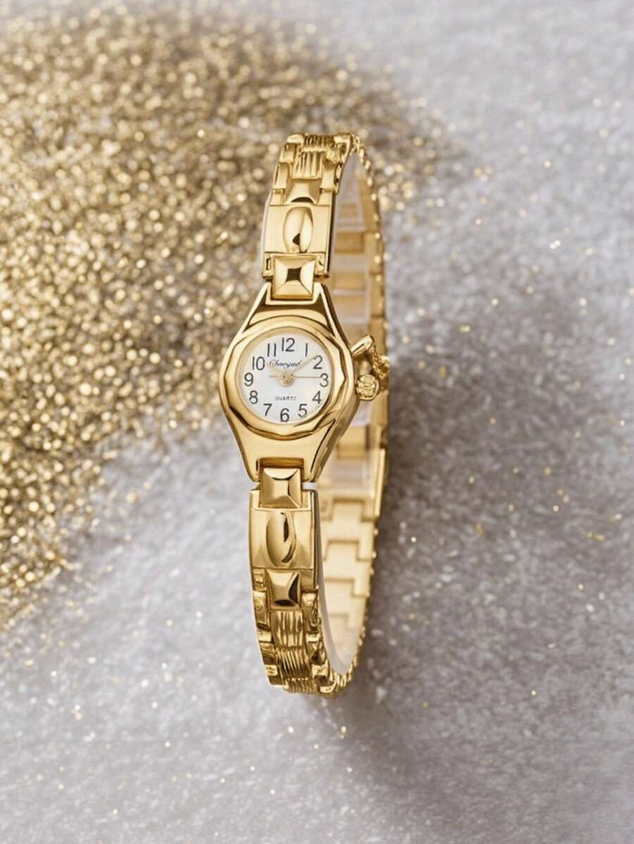 腕時計 レディース クォーツ 1個 シンプル エレガント レディース腕時計 高級ブランド ゴールド かわいい レディース クォーツ拍卖