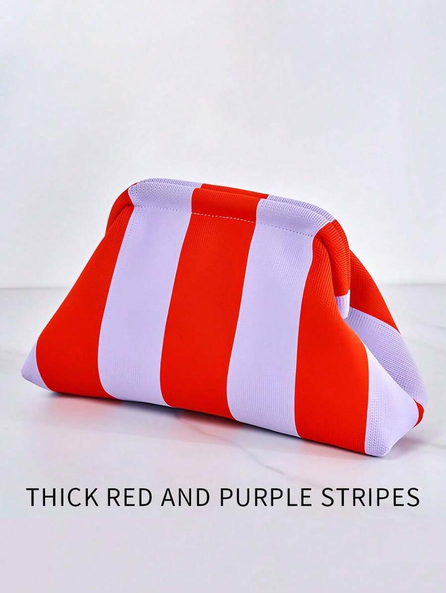 バッグ レディース クラッチバッグ レディース ストライプ ハンドバッグ 大容量クラッチバッグ、通勤に便利なデイリーファッションク拍卖