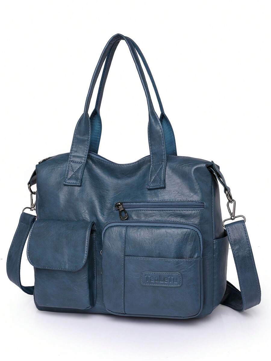 バッグ レディース トートバッグ ソリッドカラー ソフトレザー ショルダーバッグ 女性用、カジュアル シンプル 大容量 キャンパス拍卖