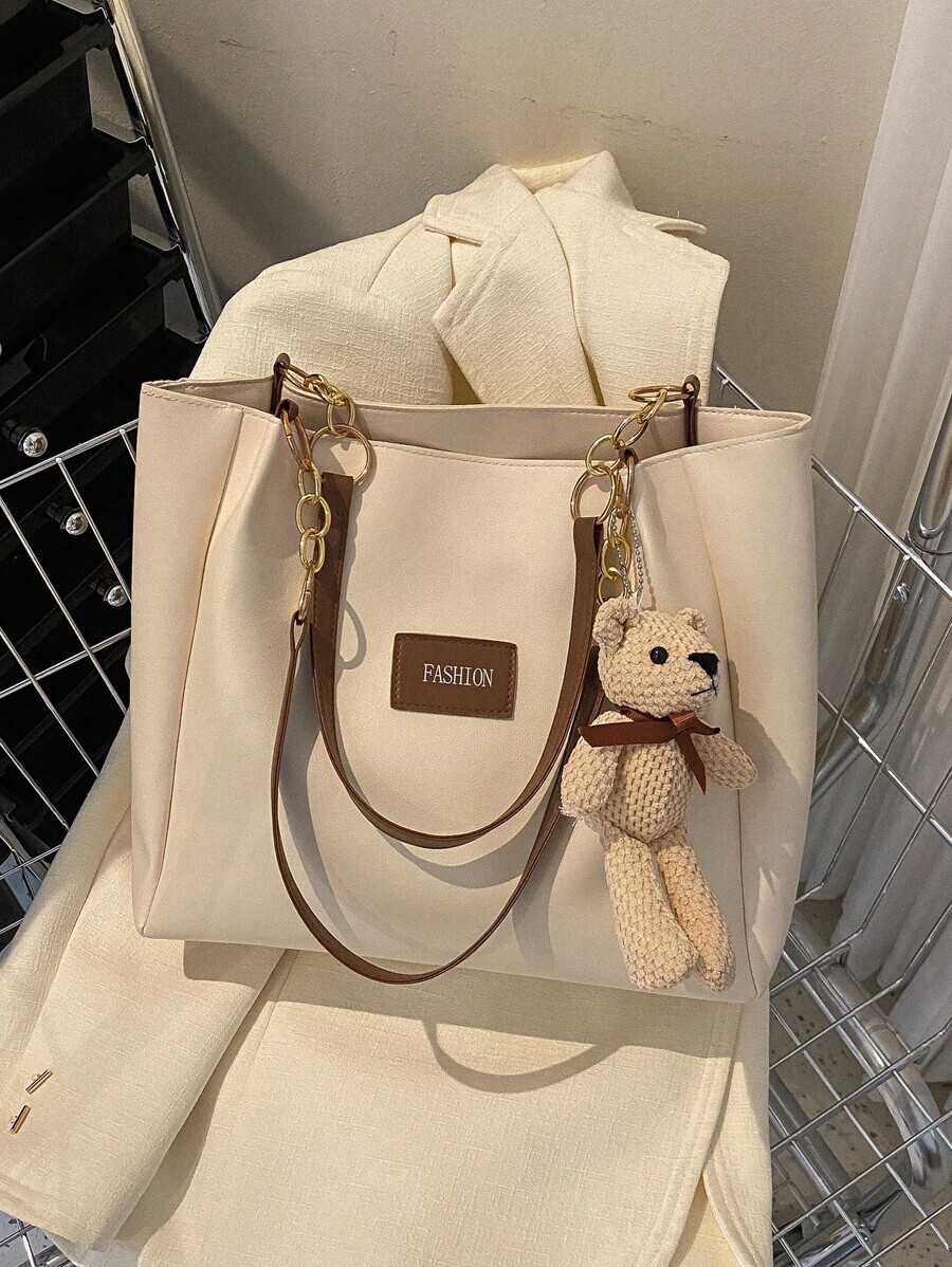 バッグ レディース トートバッグ 大容量 PUレザーチェーン装飾トートバッグ拍卖