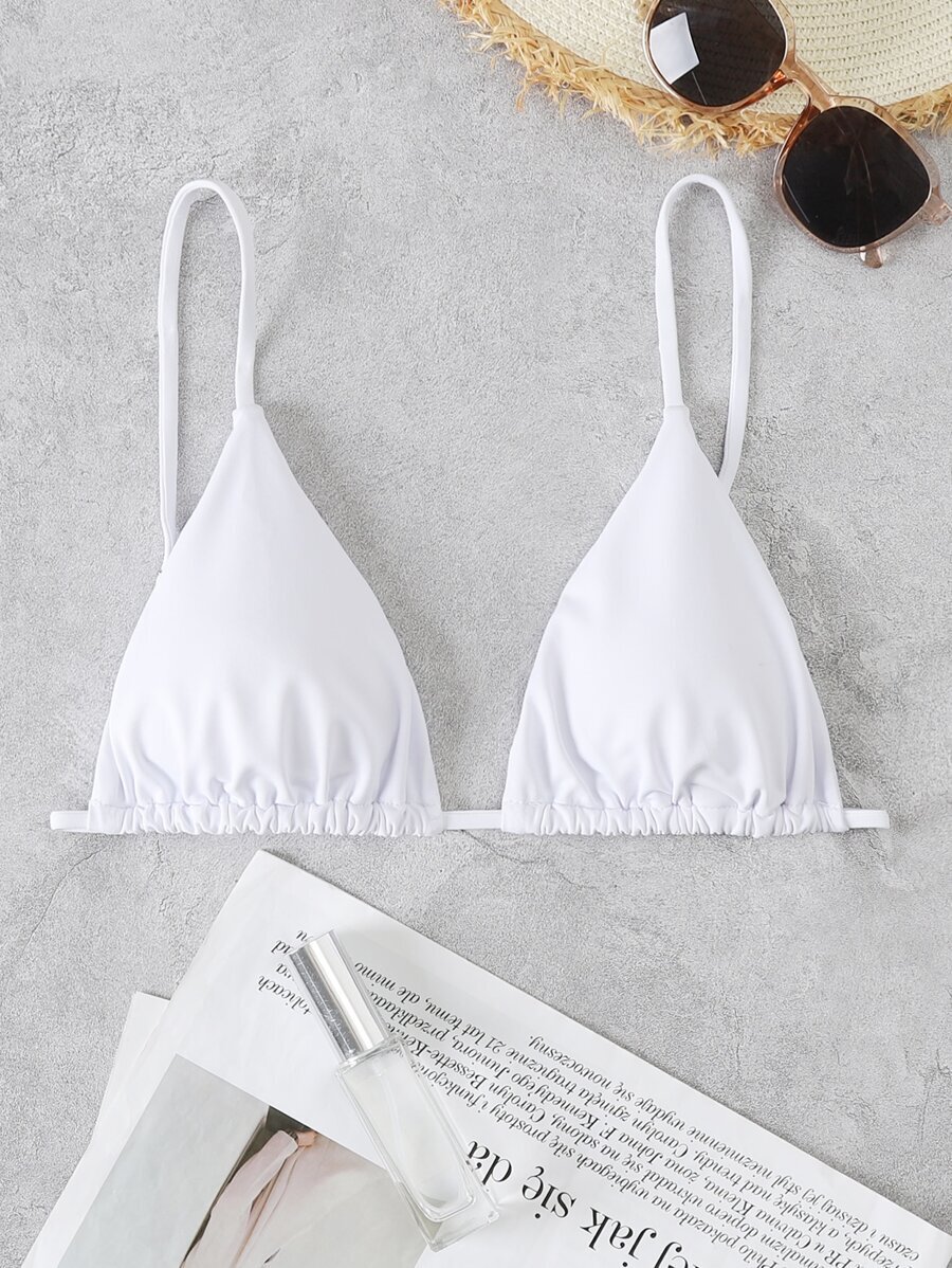 レディース 水着 トップス 無地柄 トライアングル ビキニ トップ拍卖