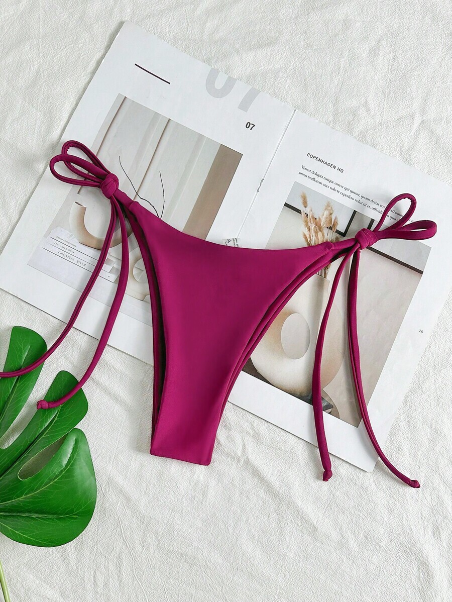 レディース 水着 ボトムス シンプルな色無地三角水着、夏に人気のファッショナブルデザイン拍卖