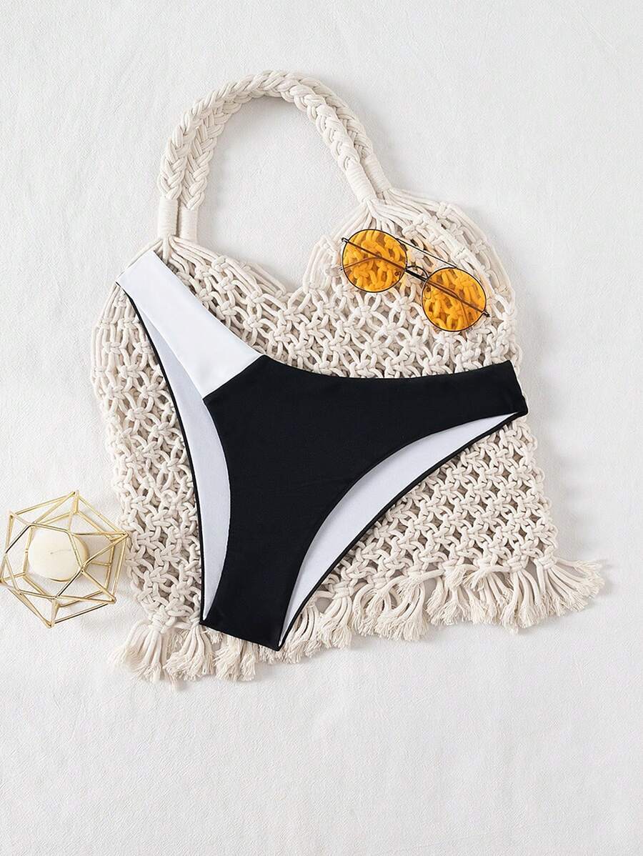 レディース 水着 ボトムス レディースシンプルカラーブロック スイムウェアボトム、夏のビーチバケーション拍卖