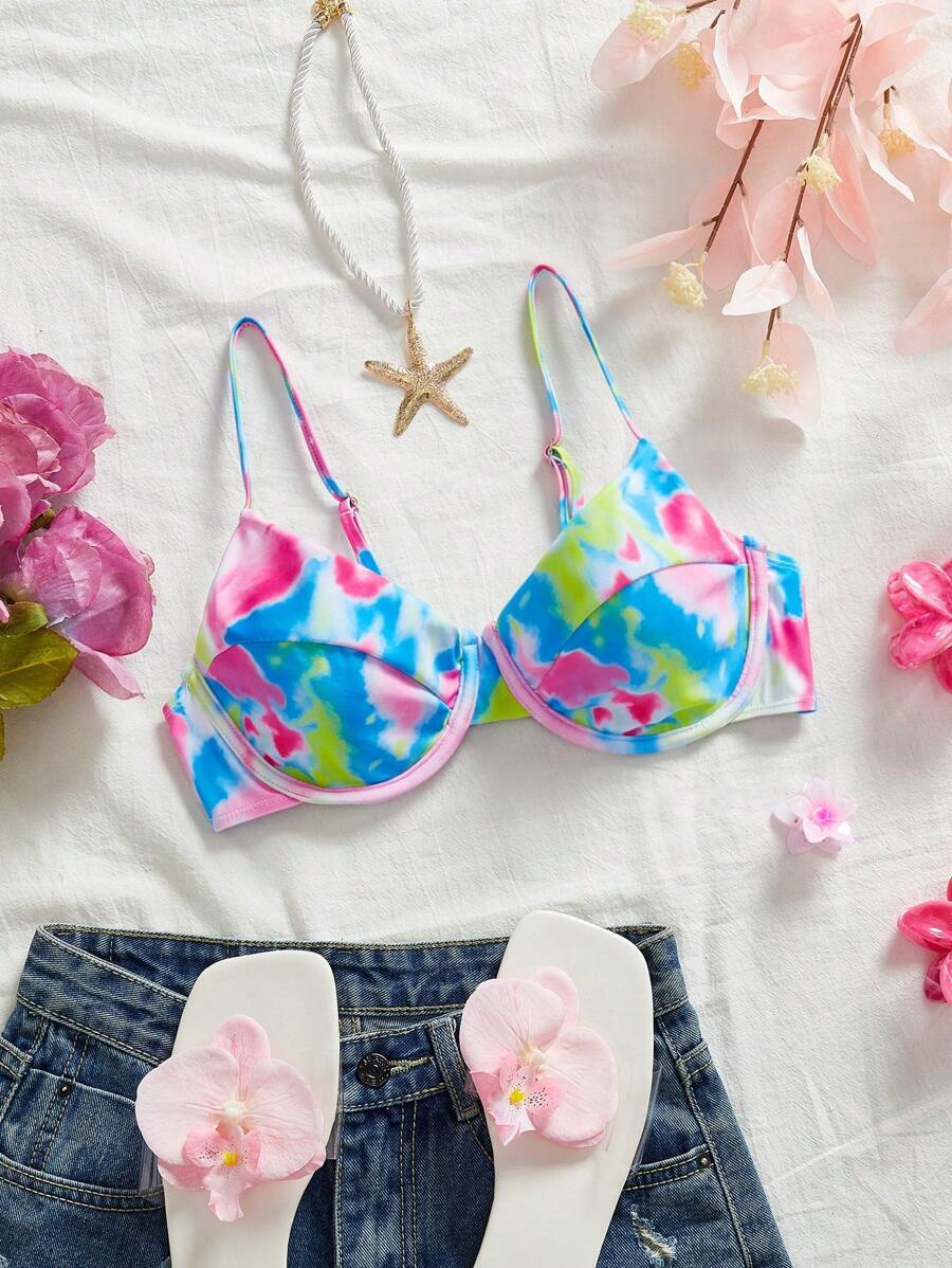 レディース 水着 トップス 女性用のキュートな10代のビーチ対応パッド入りビキニトップ、夏用拍卖