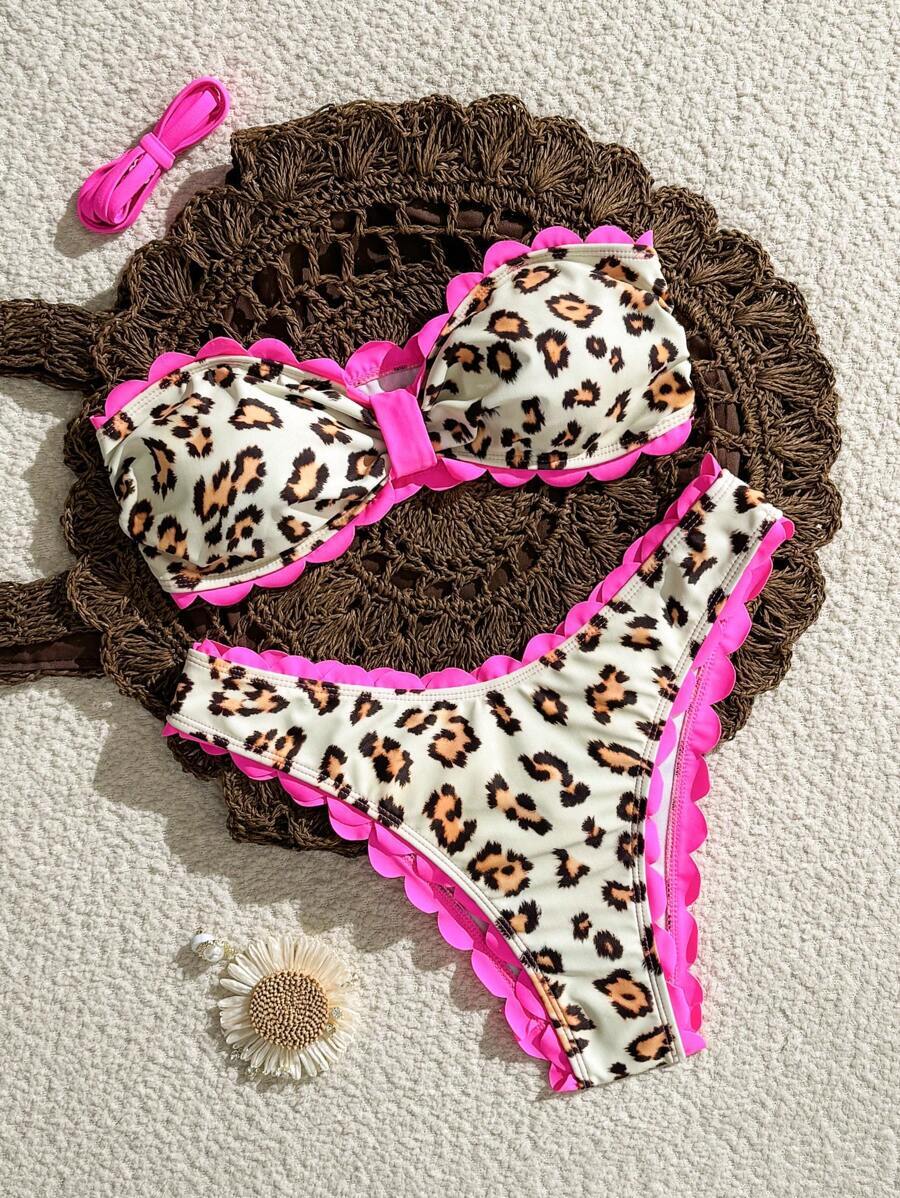 レディース 水着 ビキニセット 2025年 レディース ランダムフローラルプリント ラッフル タンキニビキニセット&トランクス、セ拍卖