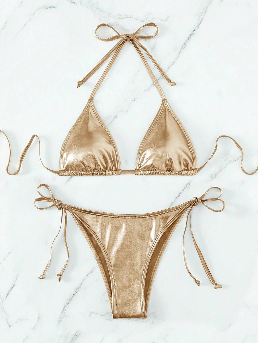 レディース 水着 ビキニセット ソリッドカラービキニ水着拍卖