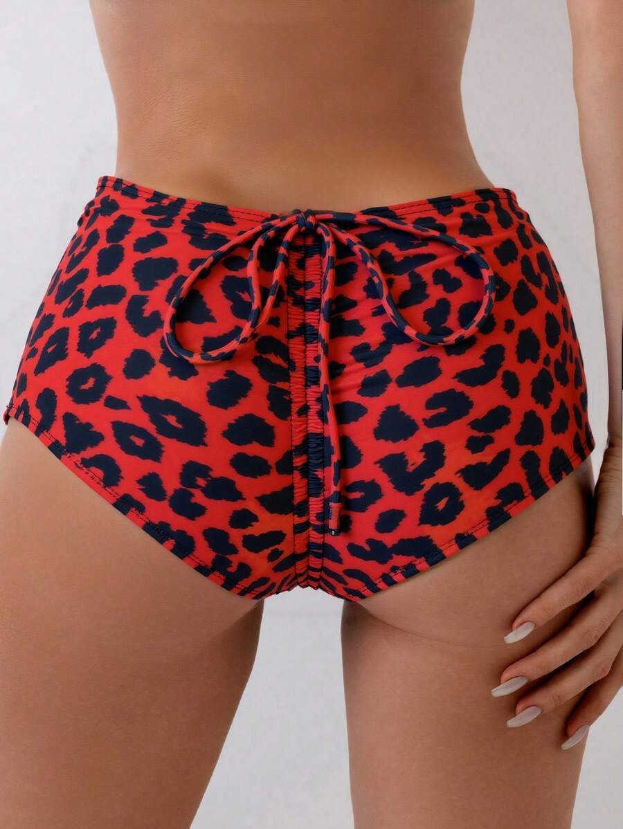 レディース 水着 ボトムス スプリングブレーク新作 レオパード柄 ひも付きデザイン ビーチバケーション 夏 水着ボトム レディース拍卖