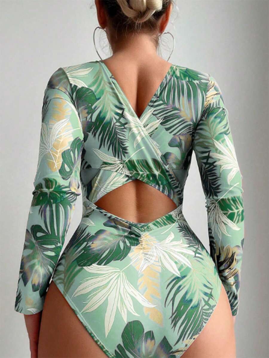 レディース 水着 ワンピース ビーチサマー レディースアウトフィット、ランダムプリント ワンピース水着拍卖