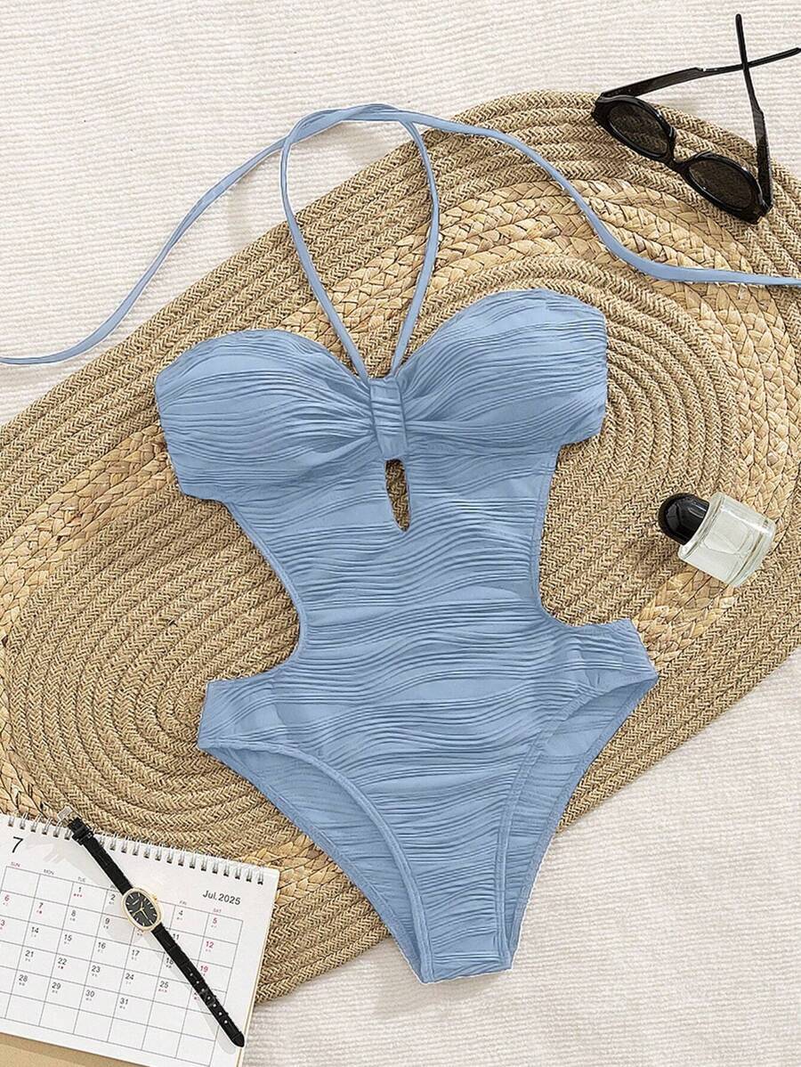 レディース 水着 ワンピース 新作レディース ワンピース セクシーホールアウト ホルターネック モノキニ水着拍卖