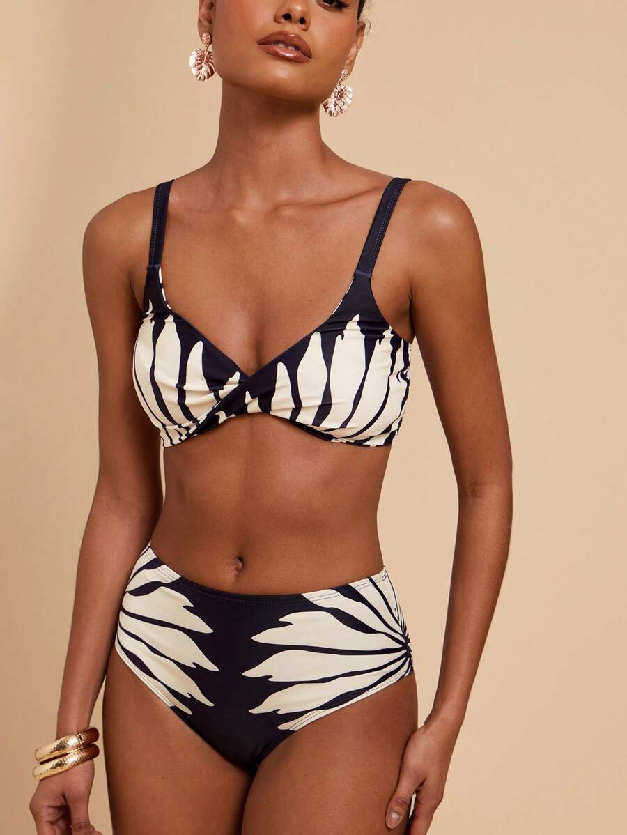 レディース 水着 ビキニセット 花柄プリントビキニセット レディース、夏のビーチバケーション用、レディース水着、レディースサマーア拍卖