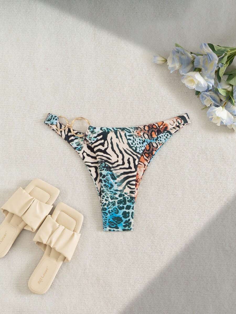 レディース 水着 ボトムス プリント ビーチアニマルパターン 水着ボトム拍卖