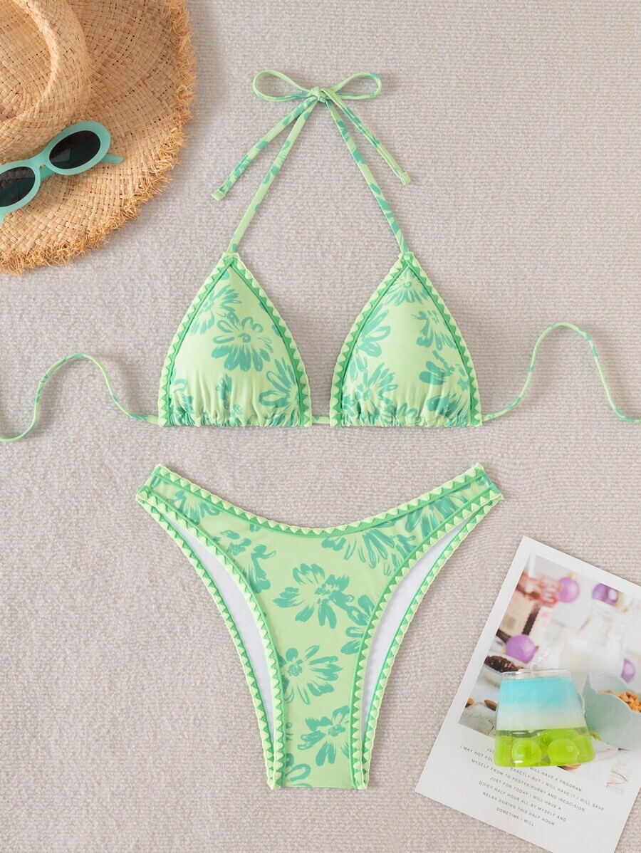 レディース 水着 ビキニセット スプリングブレーク バケーション 花柄プリントタンキニ水着拍卖