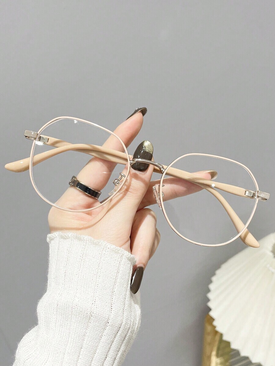 アクセサリー レディース アイアクセサリー 1個 女性用 丸型フレームコンピューターグラス、目の疲れ軽減、オフィス、学生、カジュア拍卖