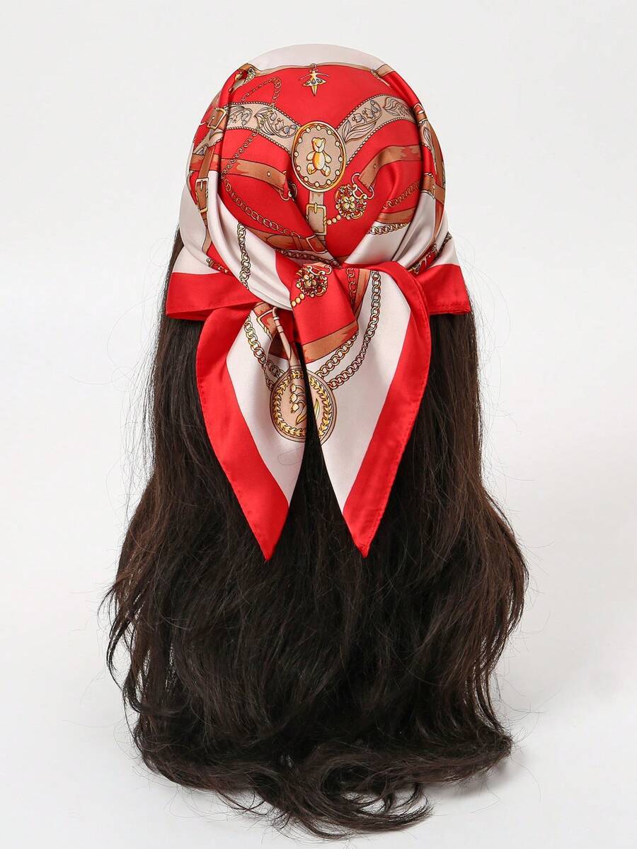 アクセサリー レディース スカーフ 1個 新作 シルク調バイカラー グラデーション スカーフ レディース ネッカチーフ ヘアバンド拍卖