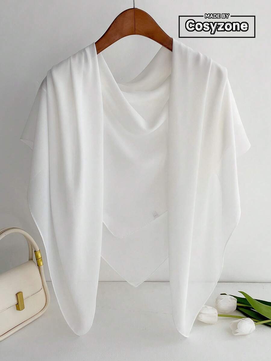 アクセサリー レディース スカーフ 1個 レディースソリッドカラー110cm シフォンスクエアスカーフ/バンダナ、日常装飾用の薄手拍卖