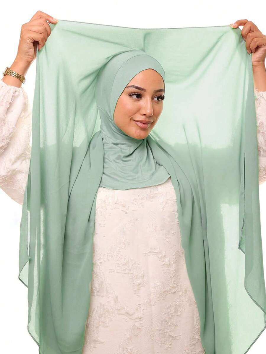 アクセサリー レディース スカーフ 1個 レディースカジュアル プルオーバー インスタント シフォンスカーフ、無地 快適通気性モダ拍卖