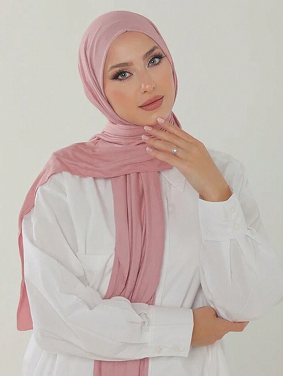 アクセサリー レディース スカーフ 1枚 アバヤアクセサリー 女性用スカーフ 大判ヒジャブスカーフ、柔らかいターバン 無地ヘッドラ拍卖