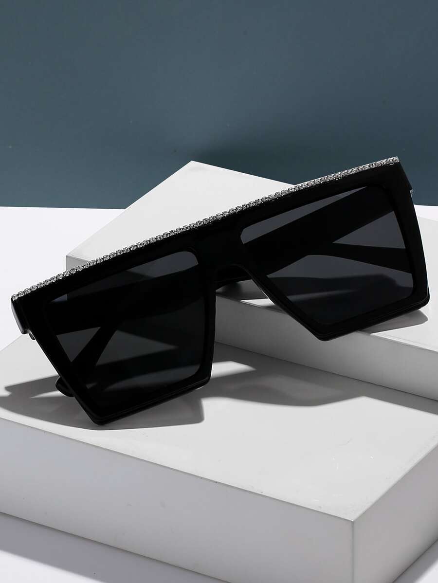 アクセサリー レディース アイアクセサリー 1ペア ラインストーン付き フラットトップ サングラス、旅行用アクセサリー ストリート拍卖