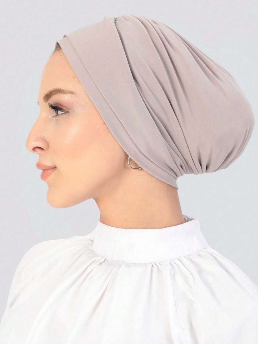 アクセサリー レディース スカーフ 1個 女性用 クラシックプリーツ多層ヒジャブ、ヘッドスカーフ、ニット生地、通気性と快適性、デイ拍卖