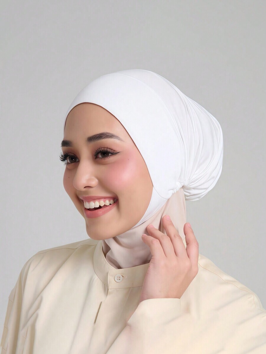 アクセサリー レディース スカーフ 1個 レディース無地モーダル ヒジャブキャップ、伸縮性のある首カバー ヘッドスカーフアンダーキ拍卖