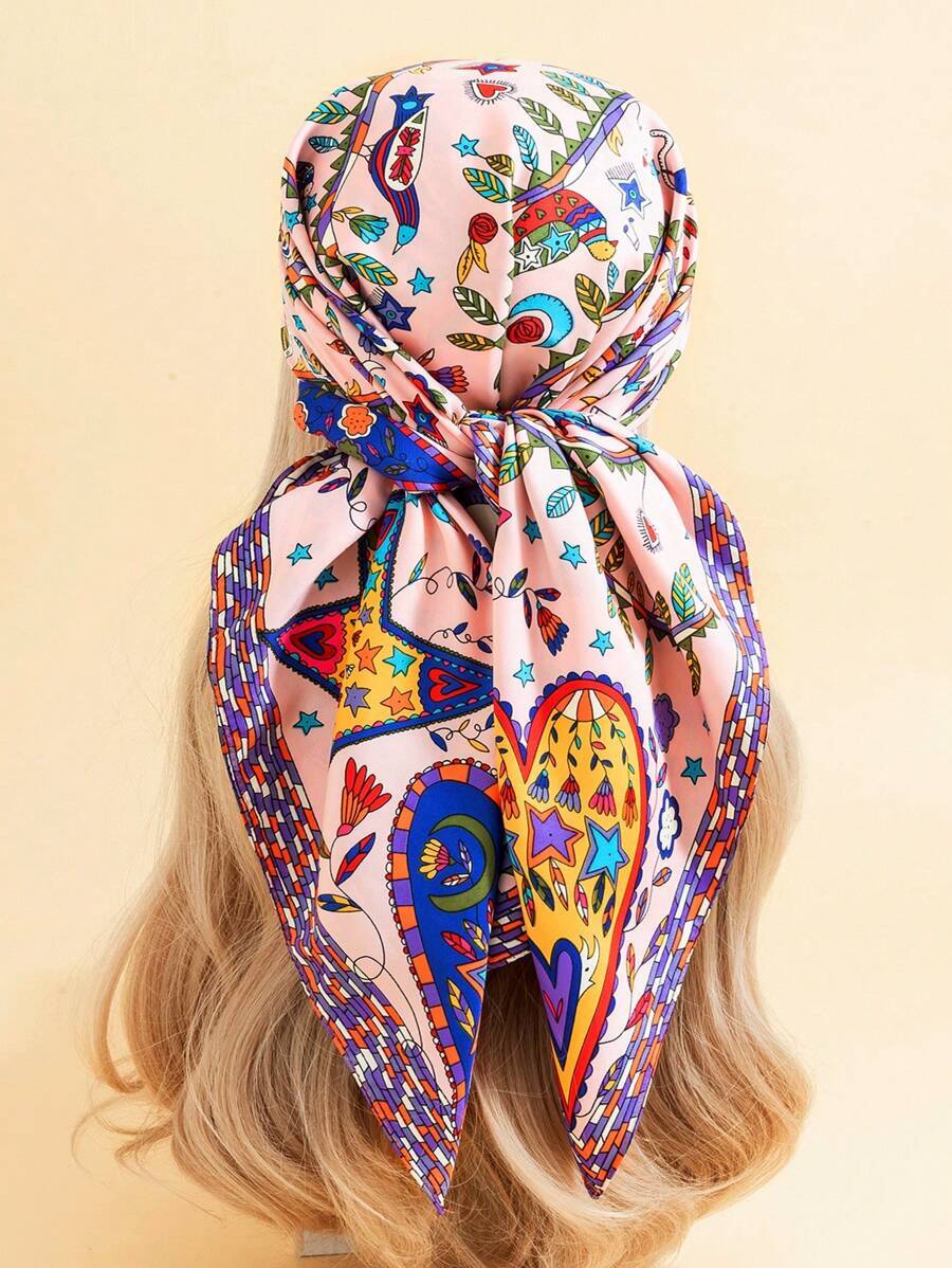 アクセサリー レディース スカーフ 1枚 女性の優雅なペイズリー 柄サテン スクエアスカーフ、通気性、 保護、カジュアルなスタイル拍卖