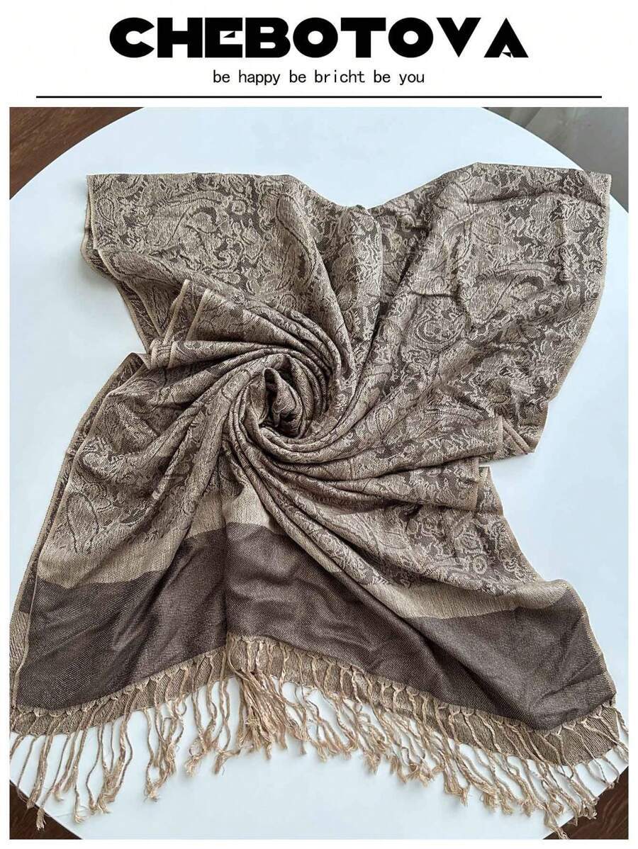 アクセサリー レディース スカーフ 1枚 ボヘミアン調 ペイズリージャカード レディース パシュミナ スカーフ、ヴィンテージタッセ拍卖
