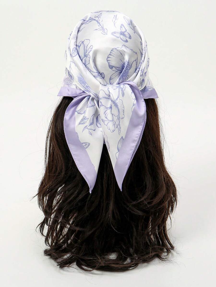 アクセサリー レディース スカーフ 1枚 シンプル プリント 70*70cm スクエアスカーフ、新しい春のバンダナスタイル、ウエス拍卖