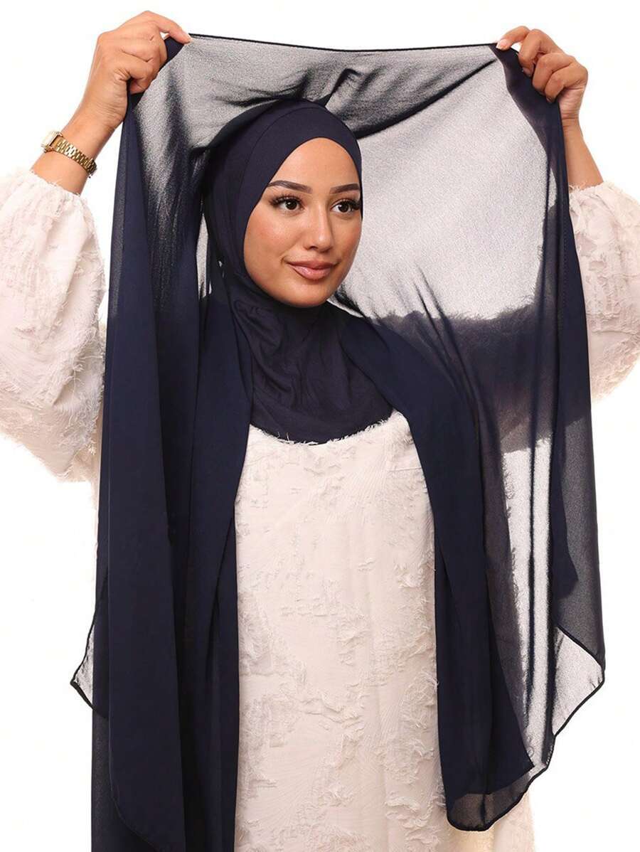 アクセサリー レディース スカーフ 1個 女性用クラシックカジュアルプルオーバーシフォンスカーフ、無地柔らかい通気性のあるモダール拍卖