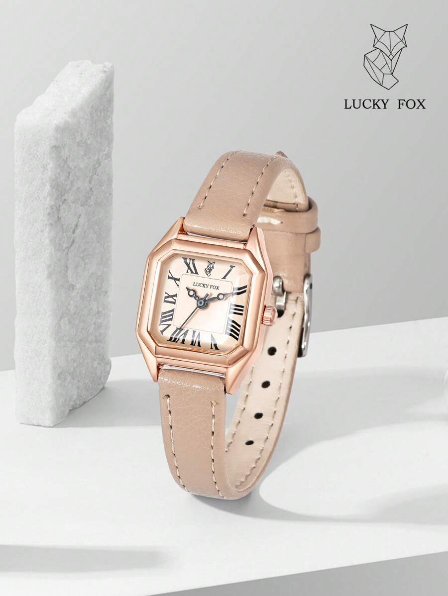腕時計 レディース クォーツ レディース ヴィンテージ エレガント ミニマリスト スクエアダイヤル レザーバンド クォーツ腕時計拍卖