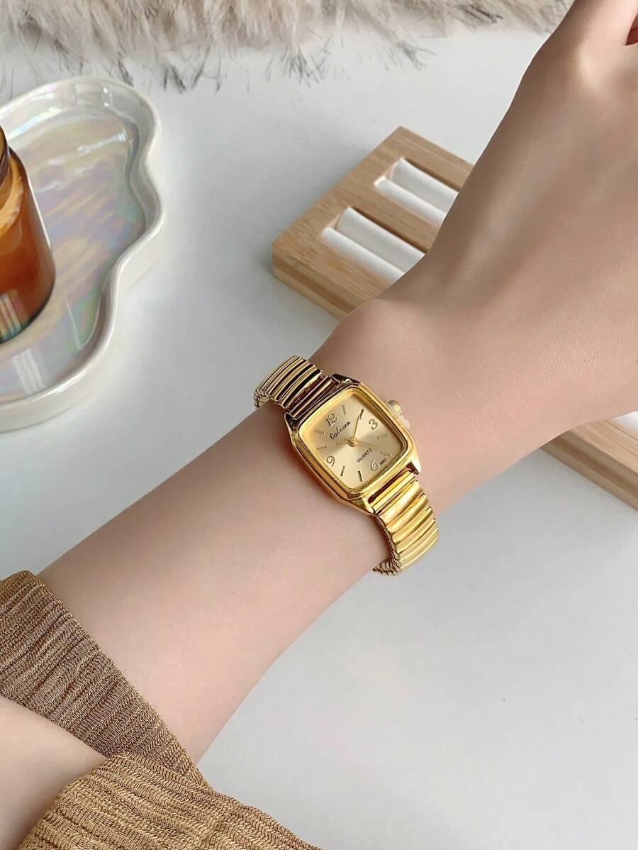 腕時計 レディース クォーツ 1個 ミニマリスト スモールローマ数字クォーツ腕時計 弾性ストラップ、誕生日やギフト、日常の装飾に最拍卖