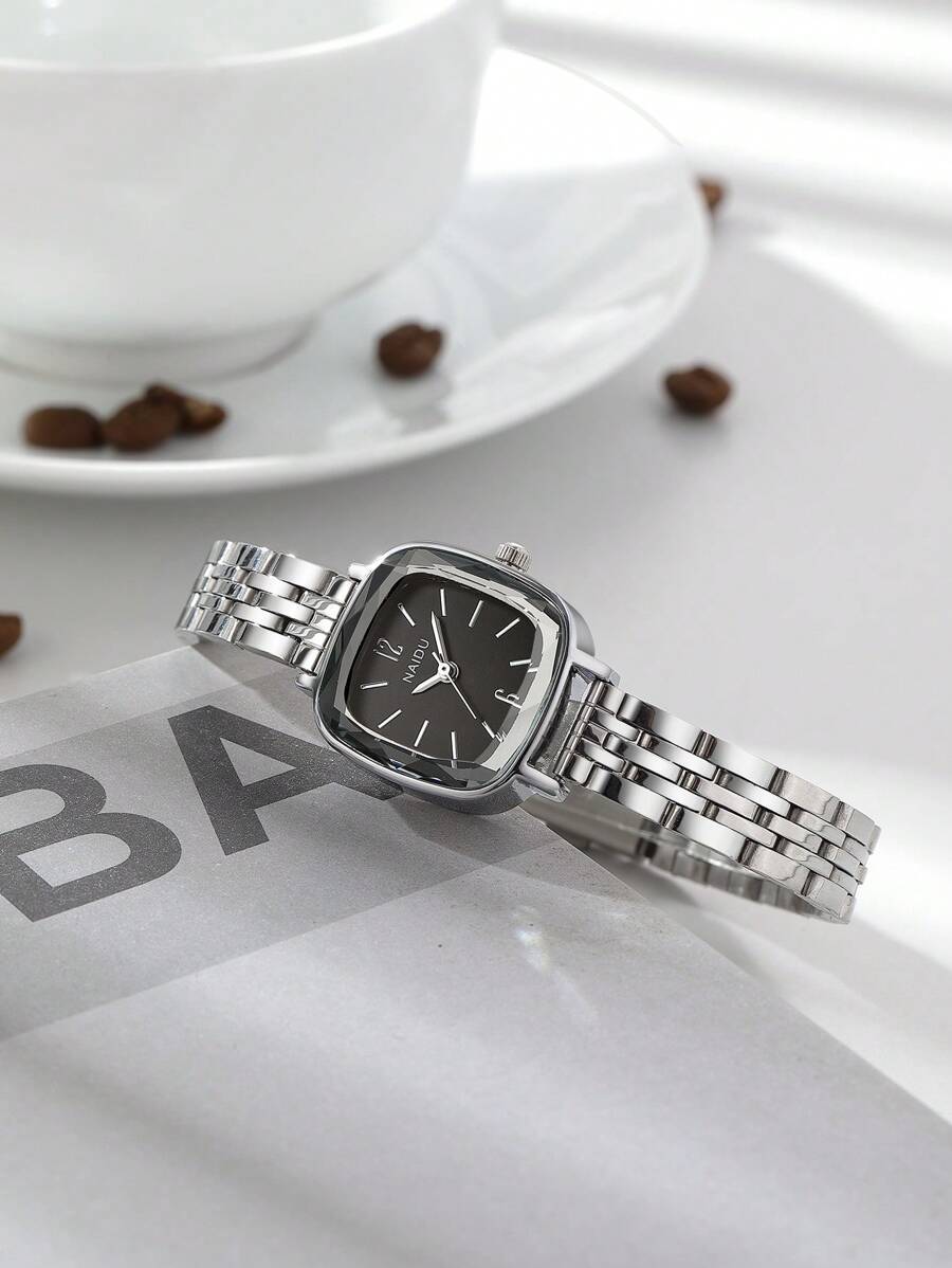 腕時計 レディース クォーツ 1個 レディース ビンテージ スクエアフェイス ミニマリスト ステンレスバンド クォーツ ムーブメン拍卖