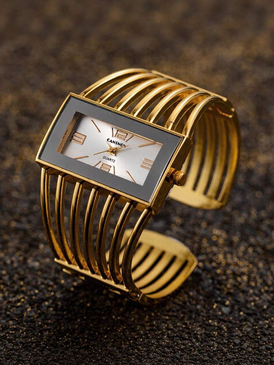 腕時計 レディース クォーツ 1個 女性用腕時計 ミニマリスト ファッション クリエイティブダイヤル メタルブレスレット クオーツ拍卖