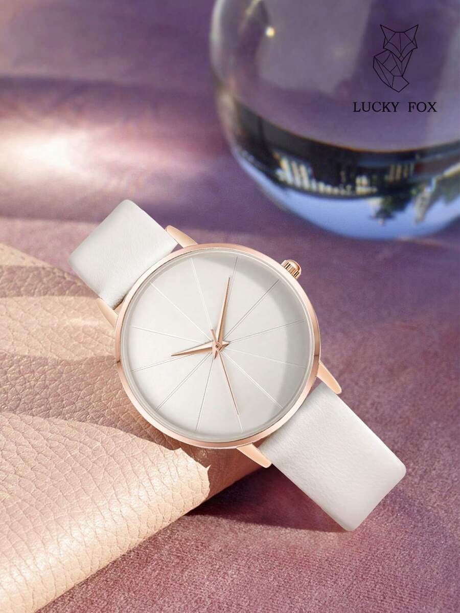 腕時計 レディース クォーツ 1個 女性用クォーツ腕時計、ミニマリストで上品なラウンド文字盤デザイン、日常着用に適しています拍卖